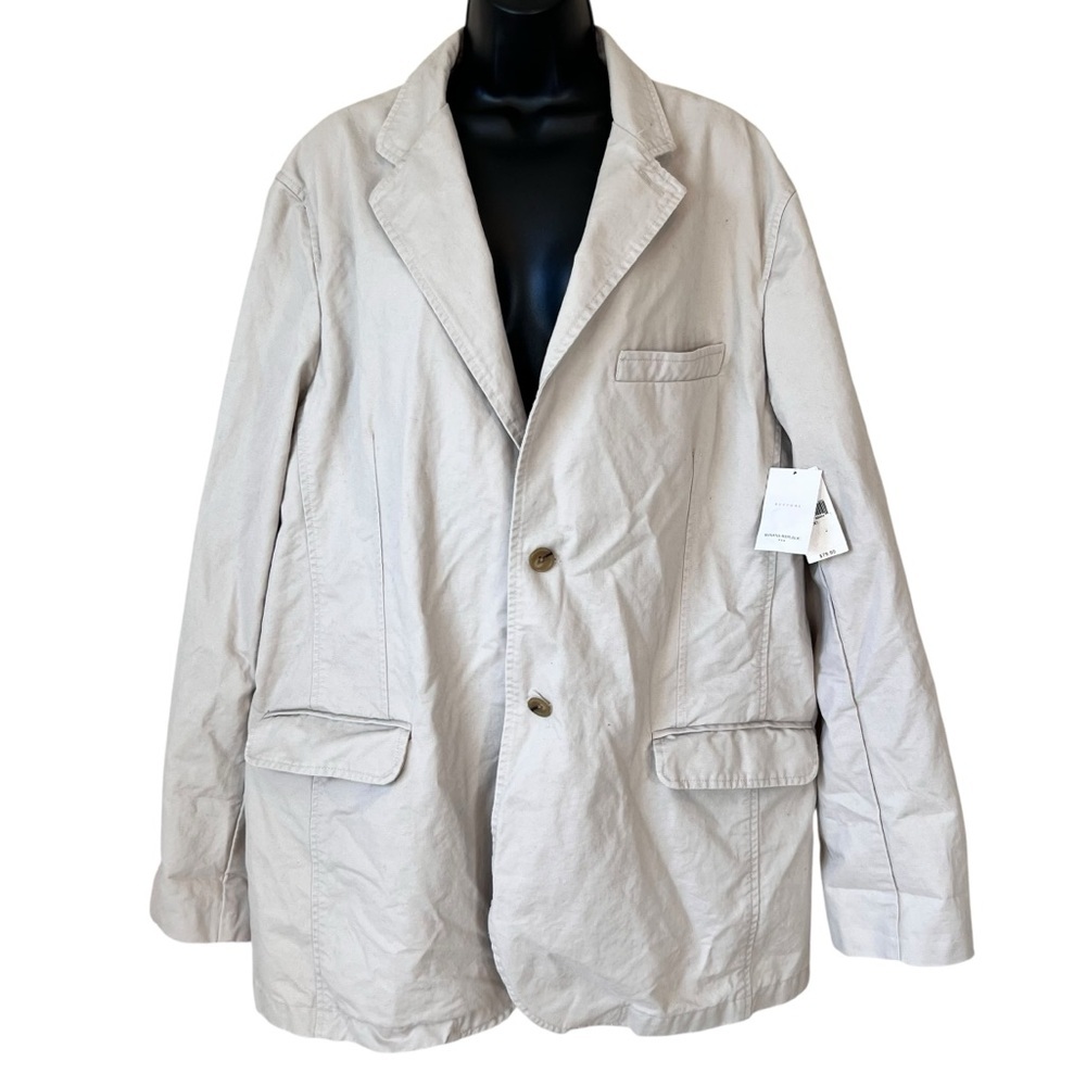 Banana Republic Khaki Unlined Cotton Blazer Jacket
